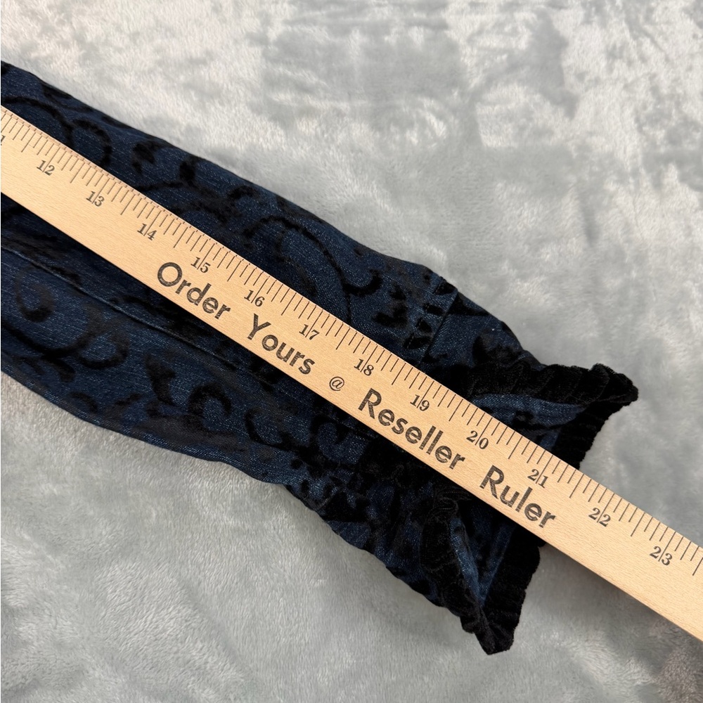 Chico’s Jacket Women's size 1 Blue and Black denim Hook and Eye closing - Picture 10 of 11